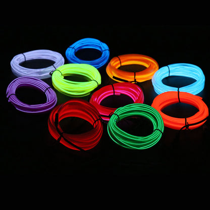 EL Wire Flash Rope Tube Cable LED Strip Flexible Neon Lamp Glow String Light For Car Decoration With 8mm Sewing Edge Car Styling